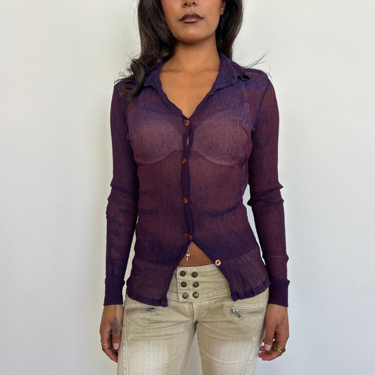 Italian purple sheer shirt - S
