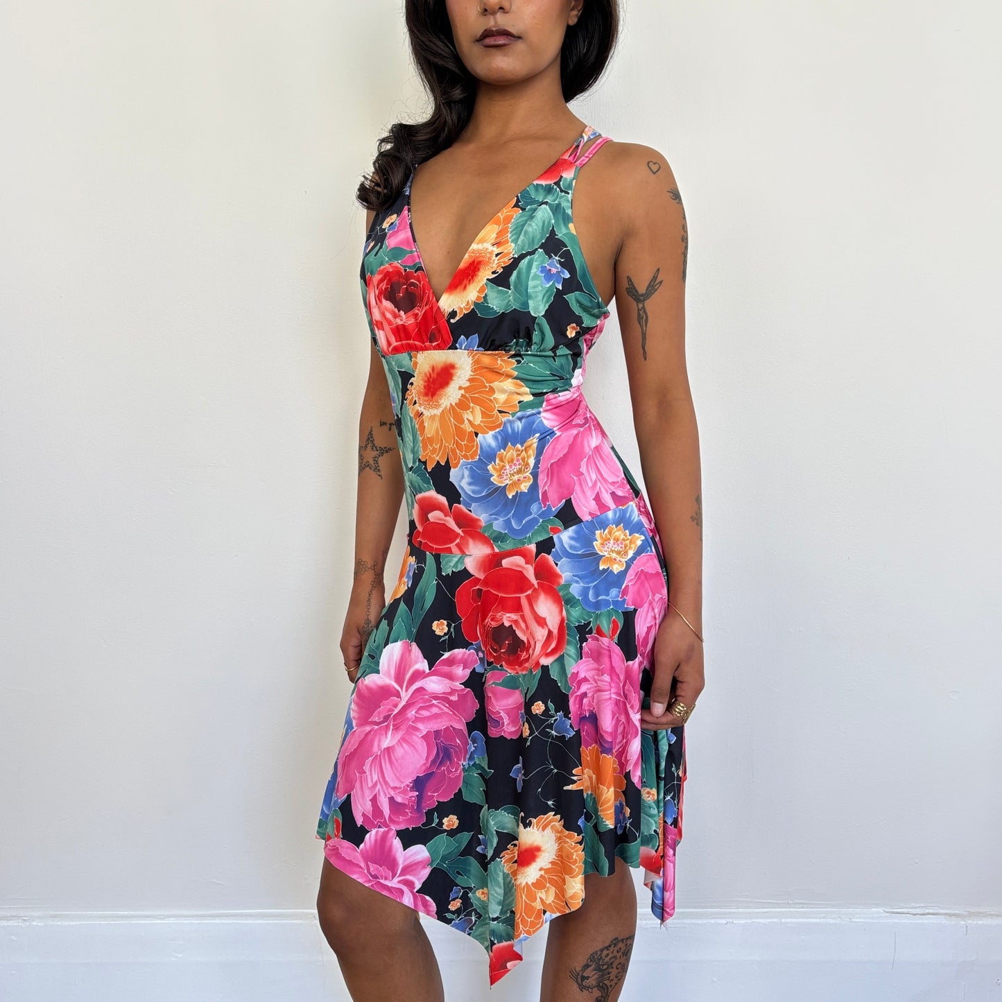 Italian floral midi dress - S
