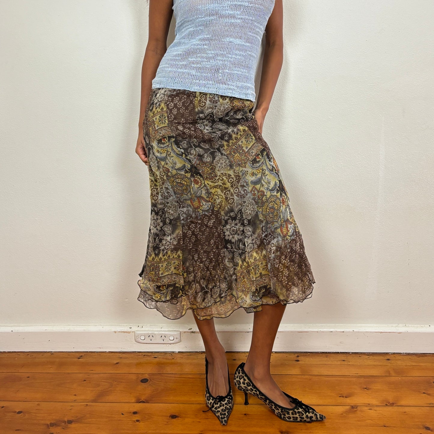 Silk midi skirt - XS/S