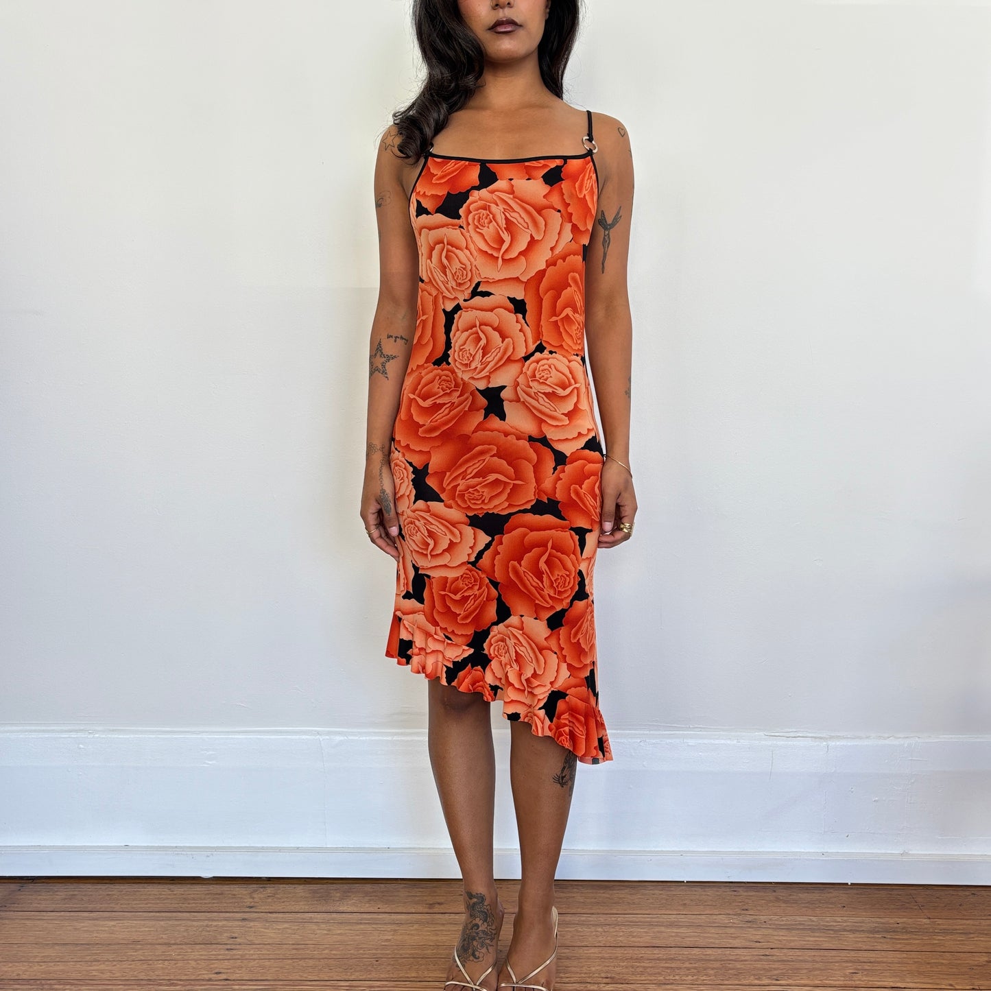 French asymmetric floral dress - XS/S