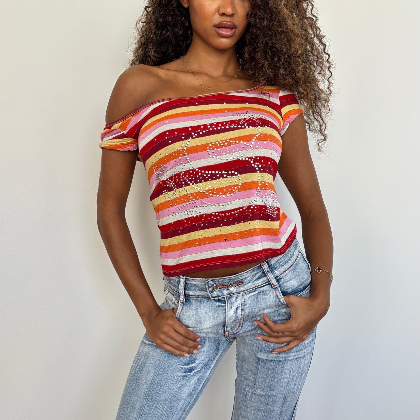 Italian striped backless top - S