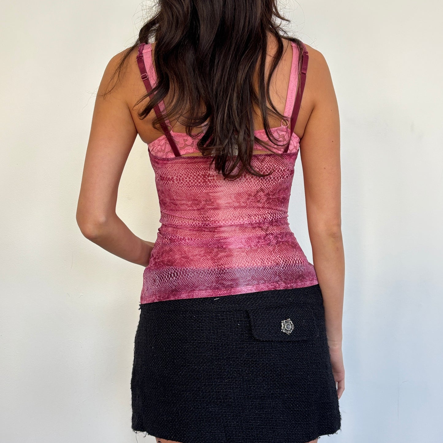 Italian pink mesh cami - S/M