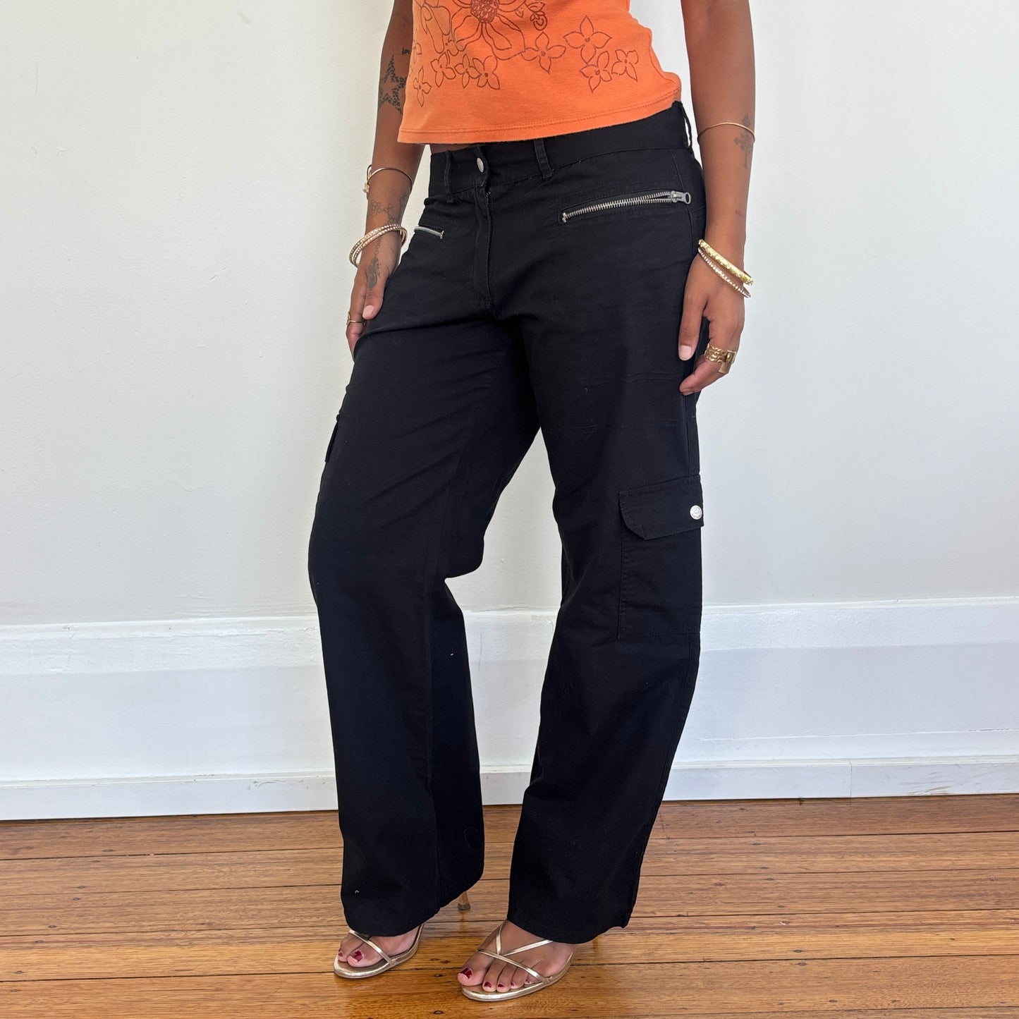 Black cargo pants - S