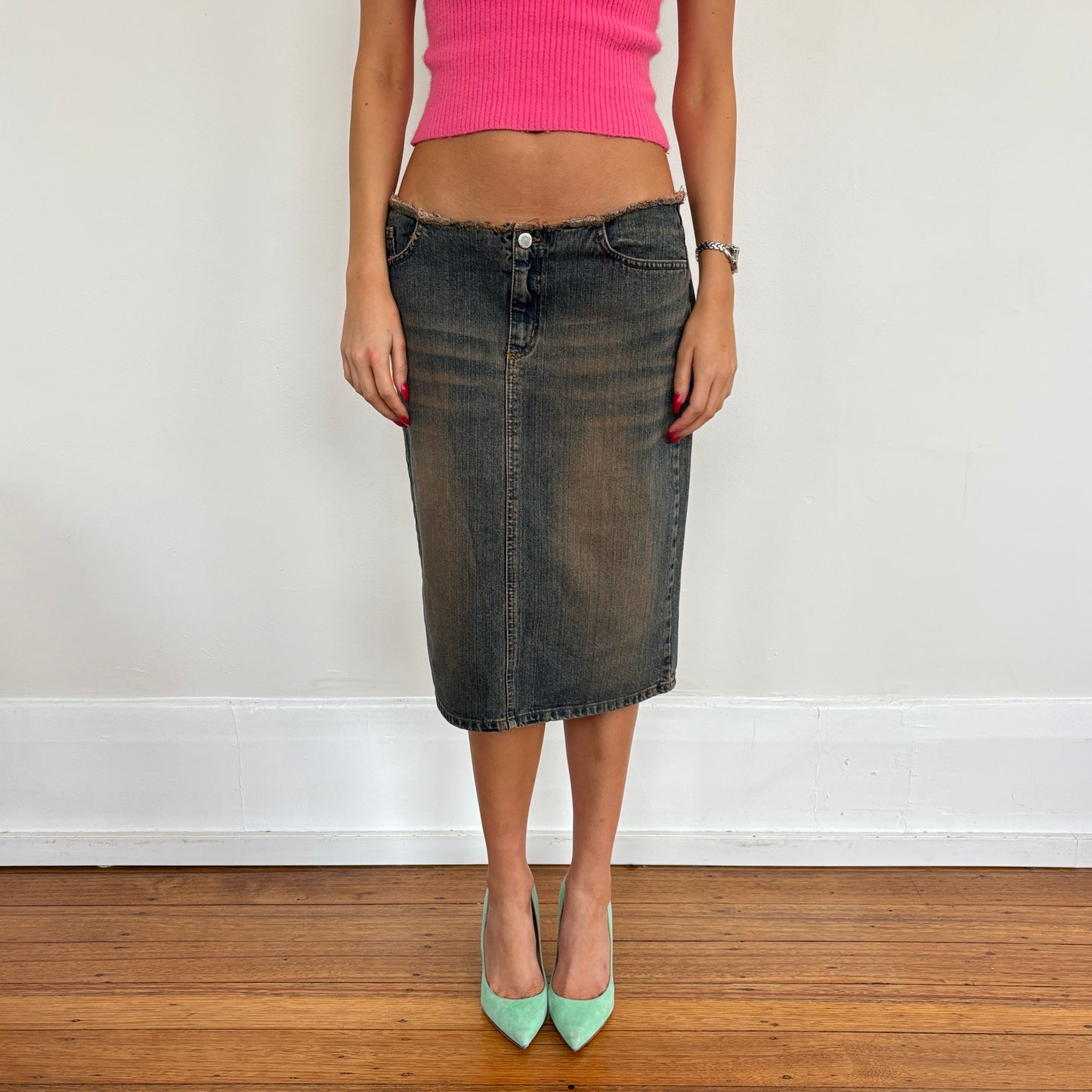 Italian denim midi skirt - S