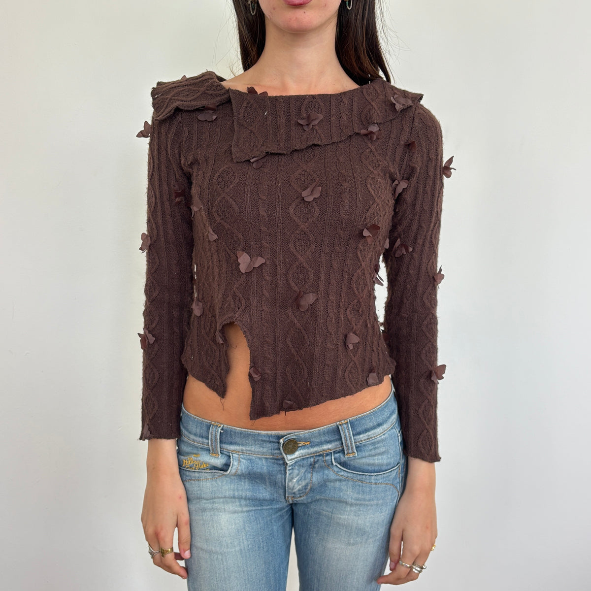 Italian brown butterfly knit - XS