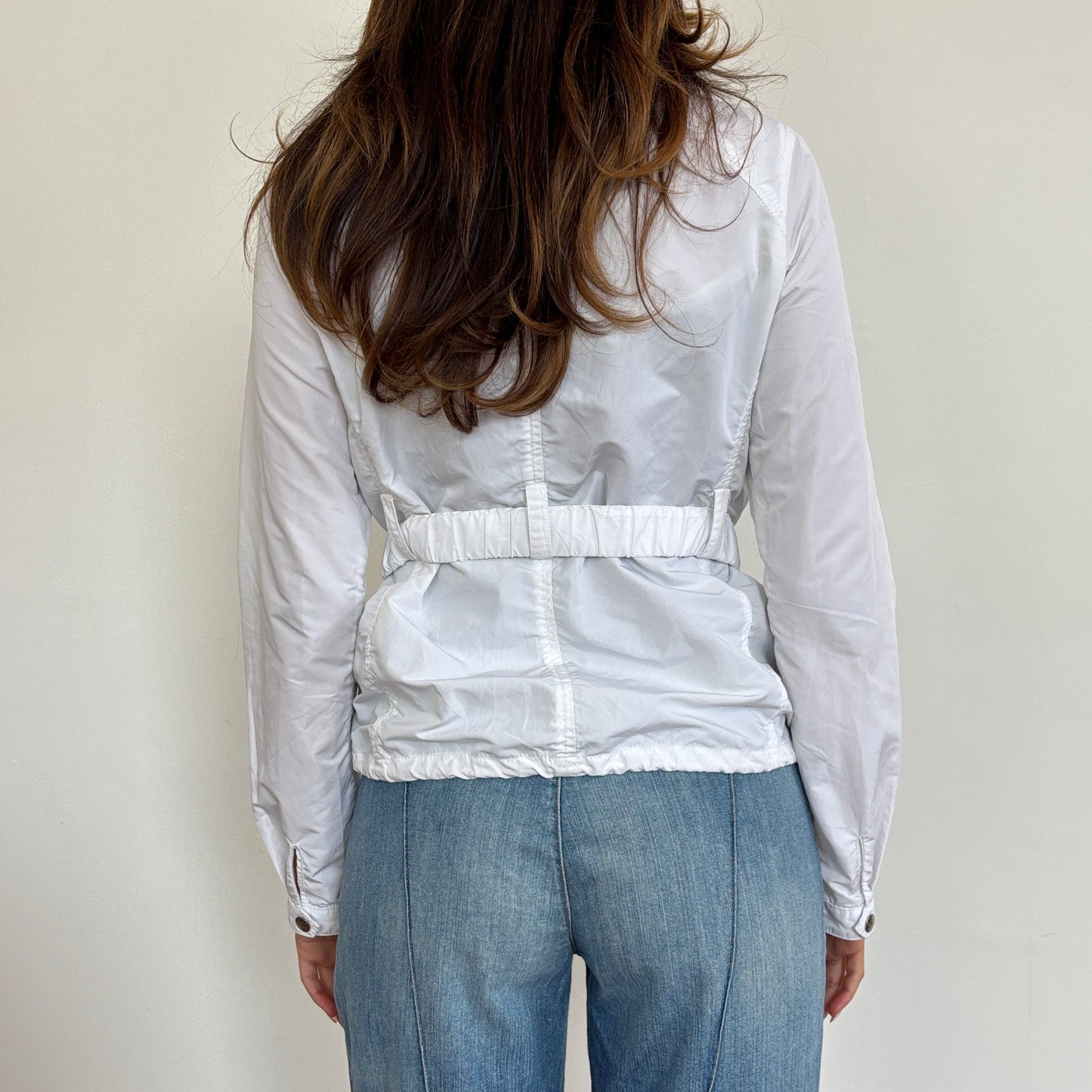 White ruched jacket - M