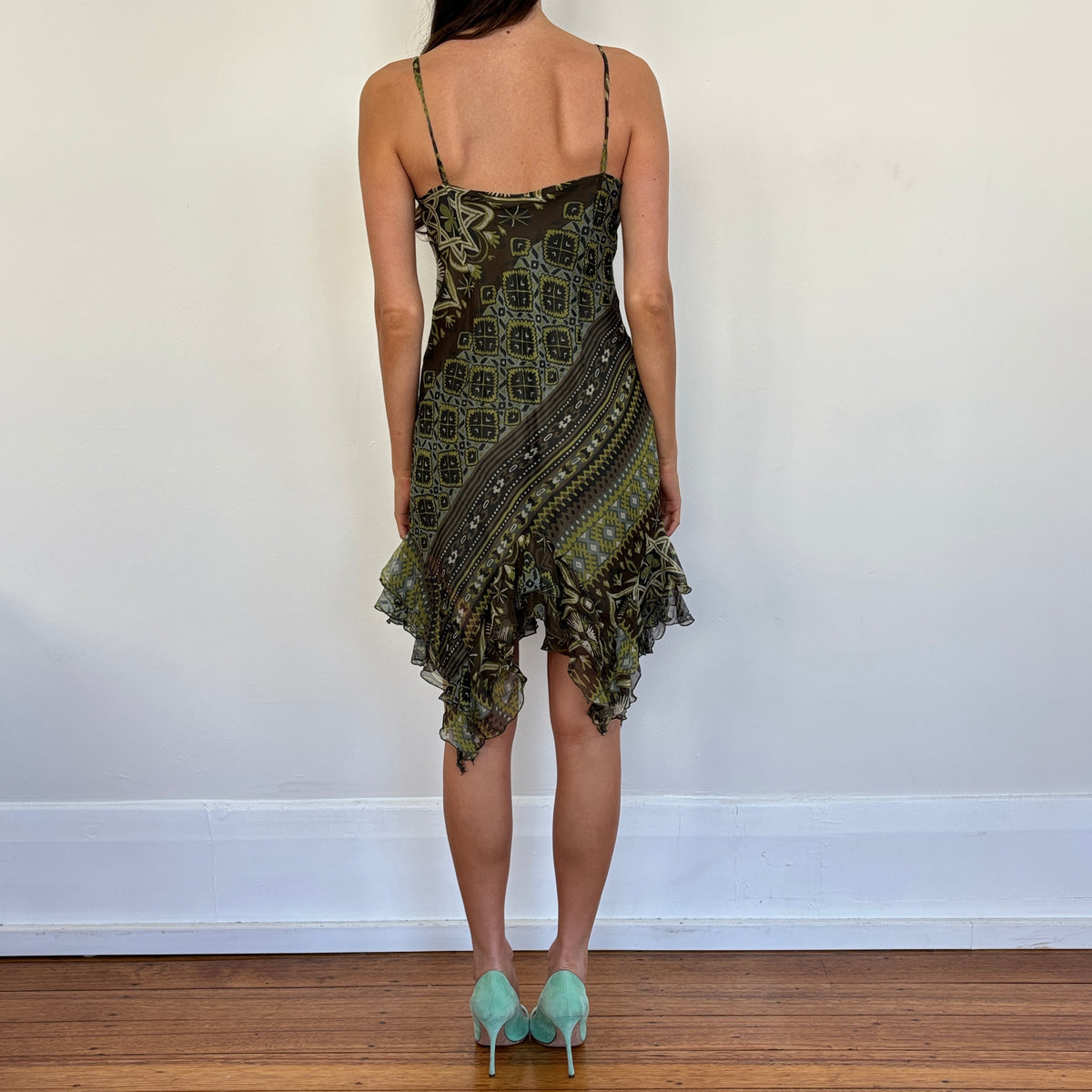 Italian silk midi dress - XS