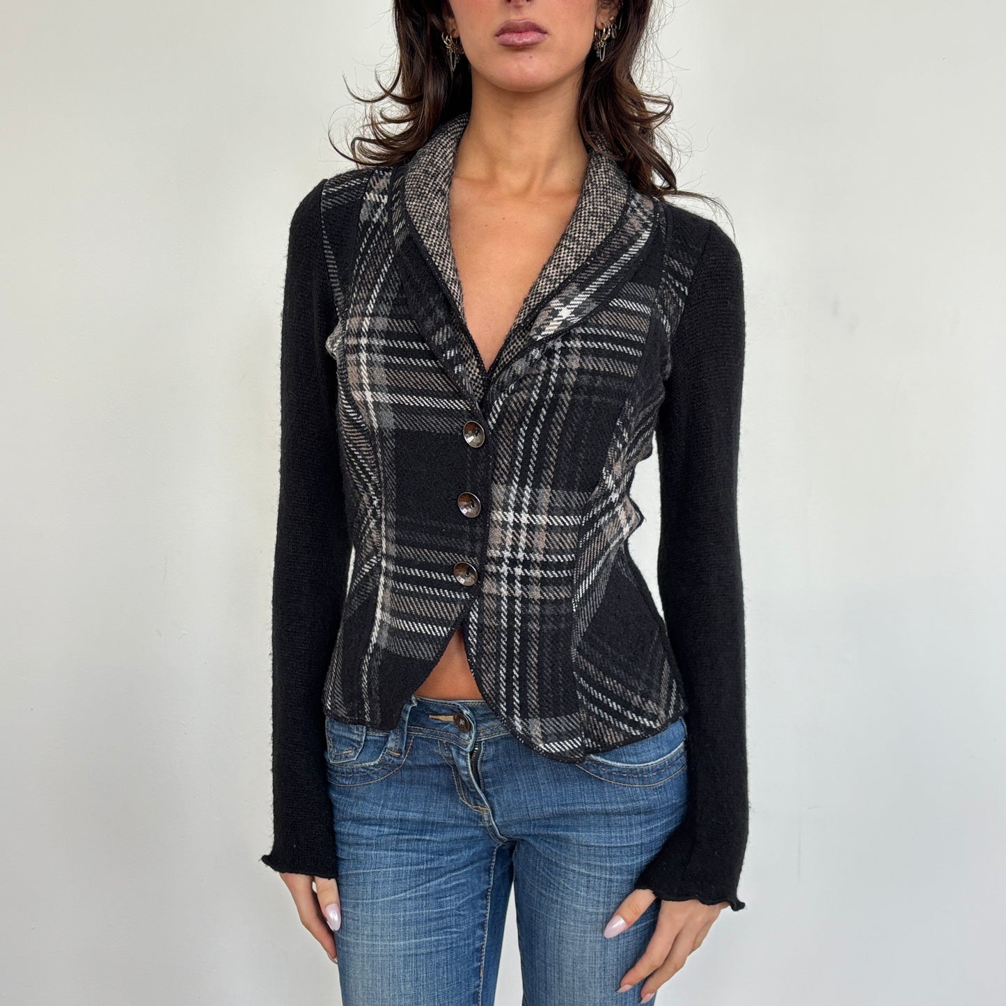 Italian black wool blazer - S