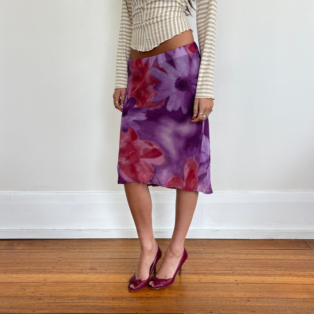 Italian purple midi skirt - XS/S