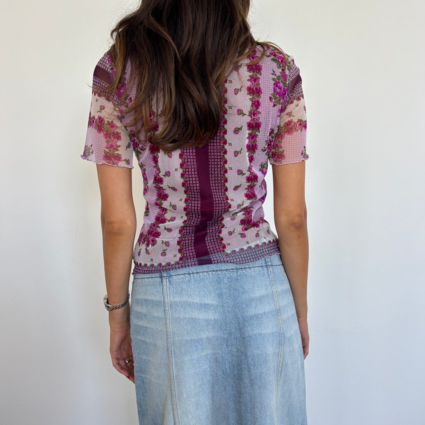 Italian floral mesh top - S/M