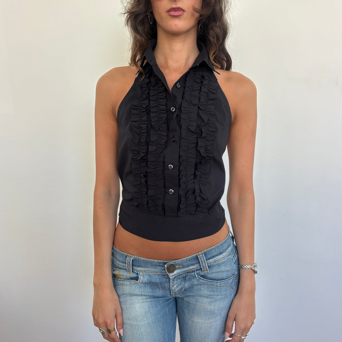 Backless ruffle top - S