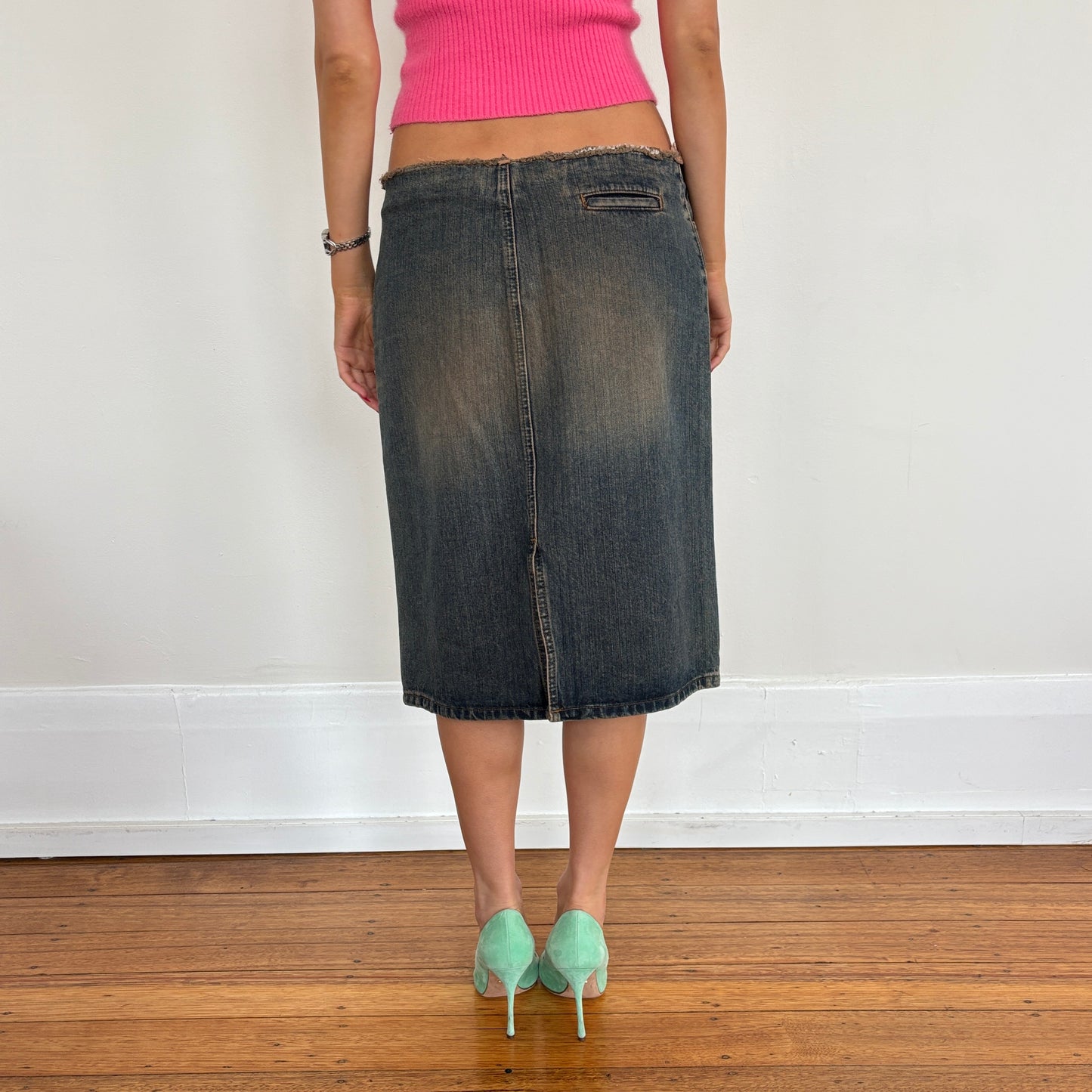Italian denim midi skirt - S