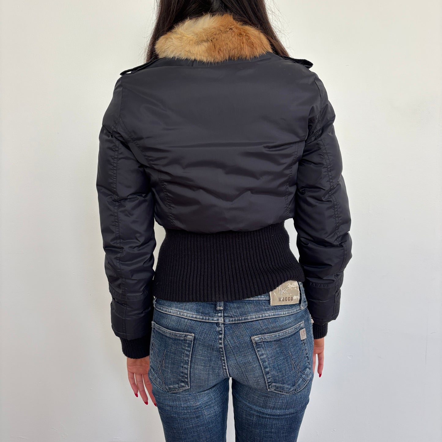 Fur collar bomber jacket - XS/S