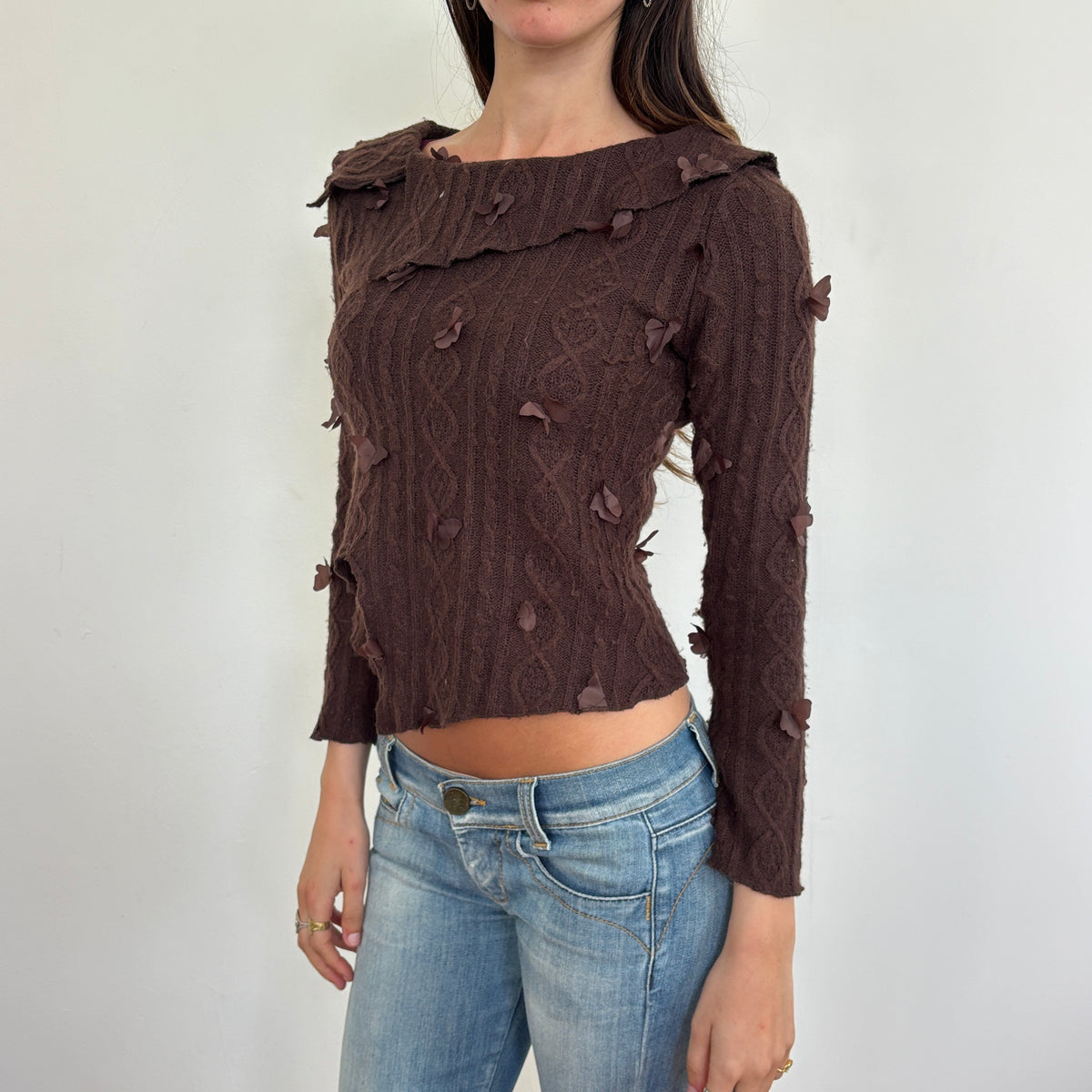 Italian brown butterfly knit - XS