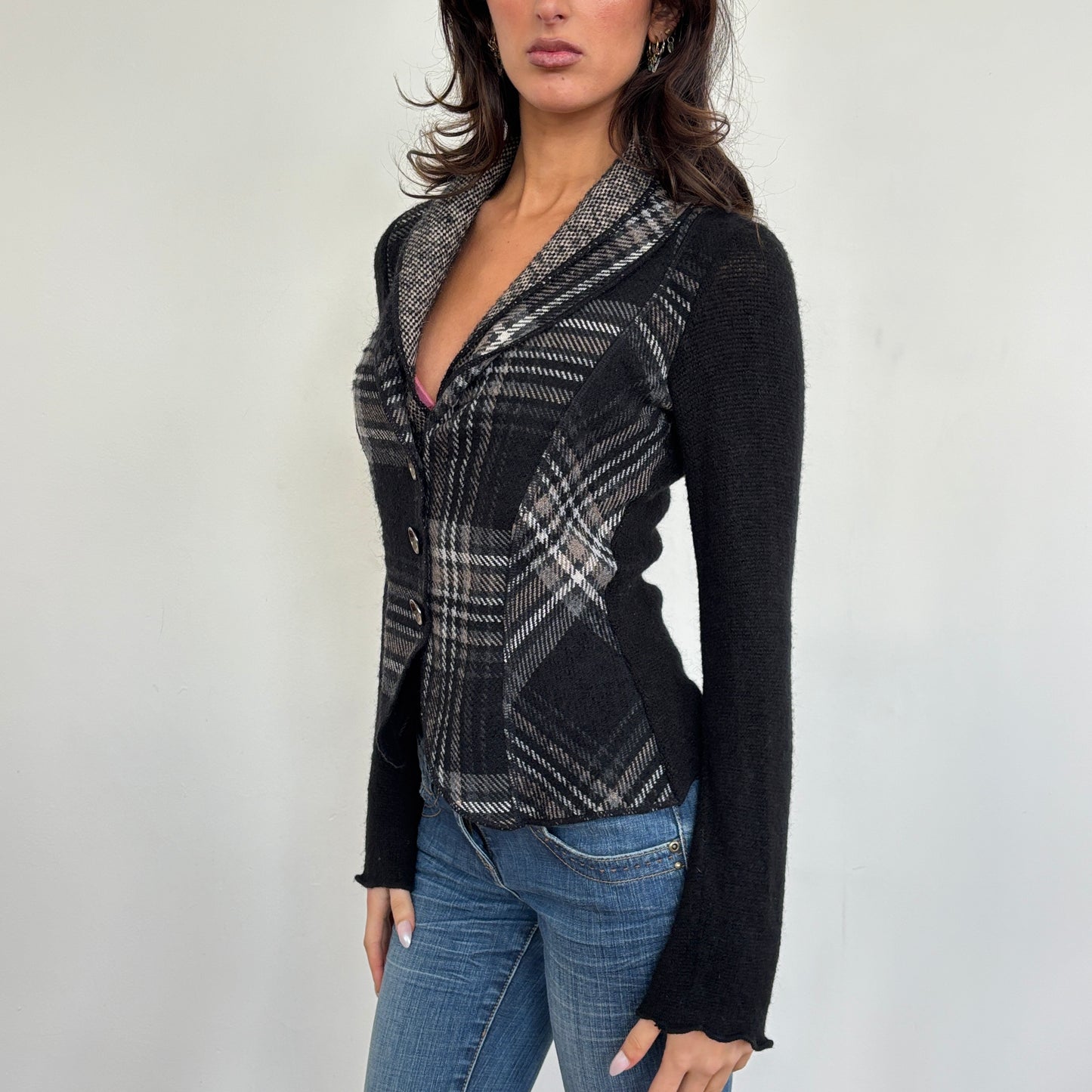 Italian black wool blazer - S