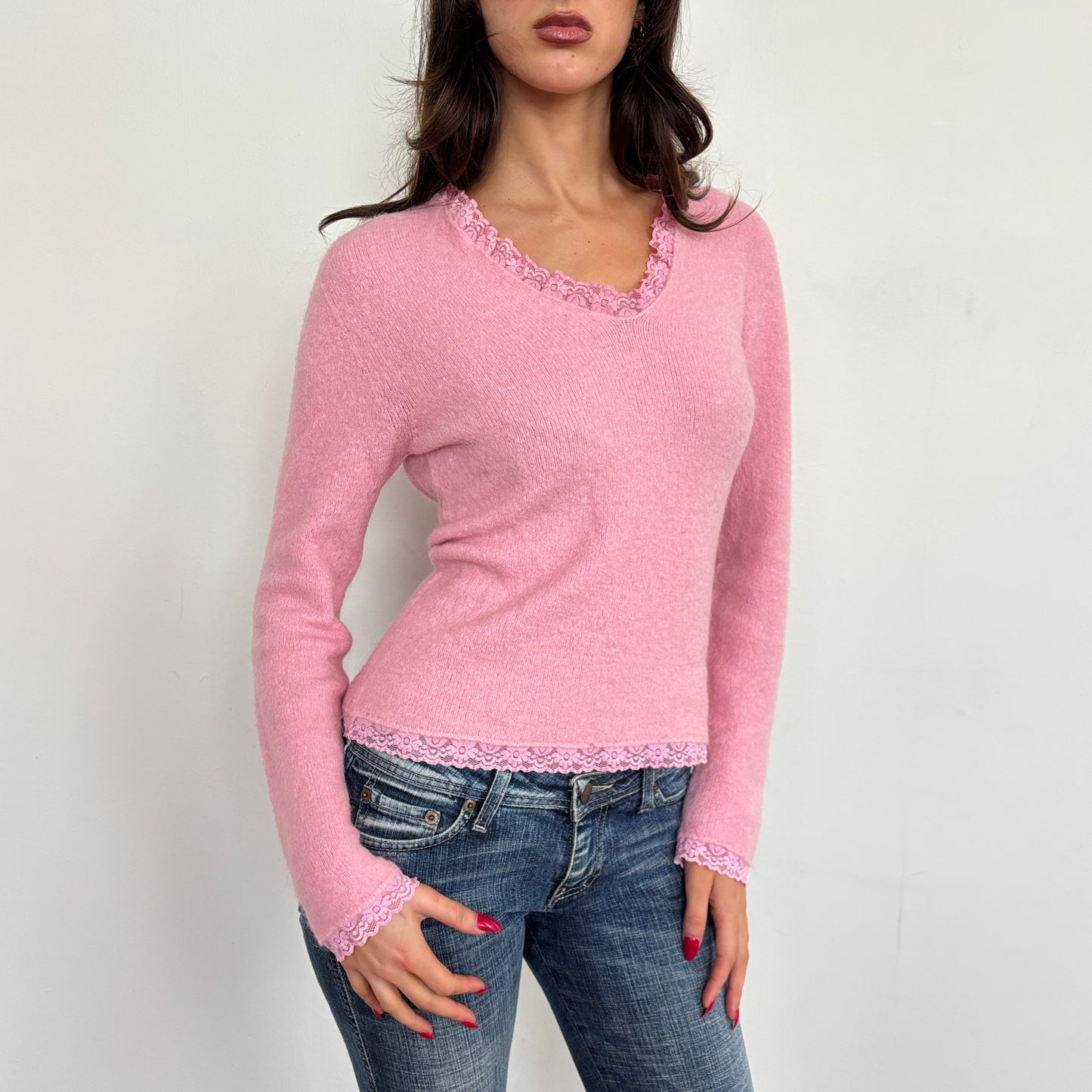 Soft pink wool knit - M