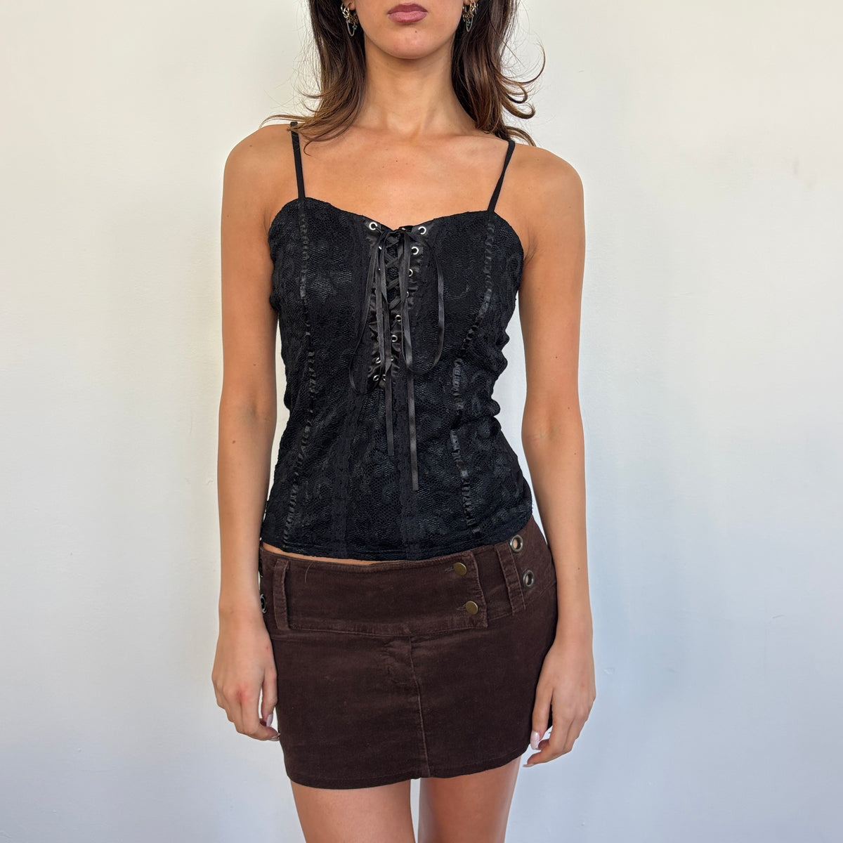 Motivi lace up cami - S