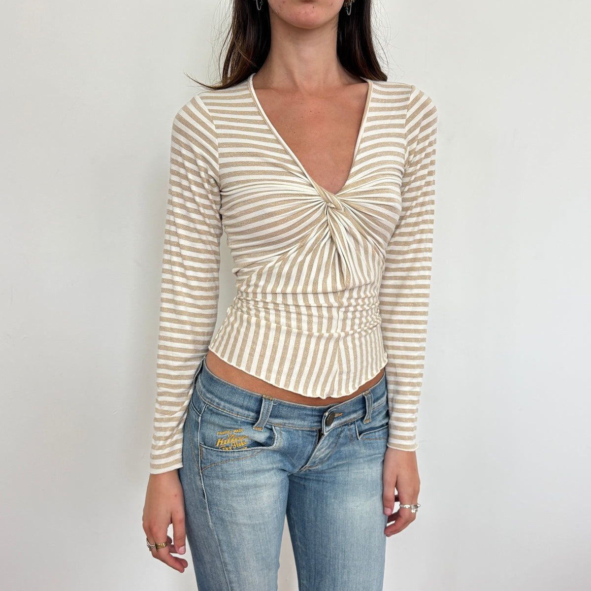 Italian striped sparkly top - S/M