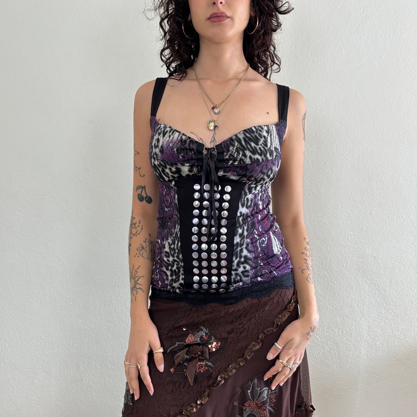 Animal print corset top - M