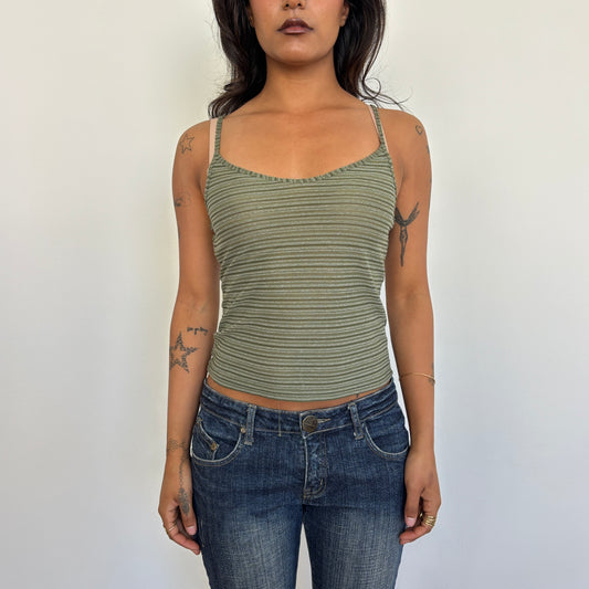 Khaki striped cami - S