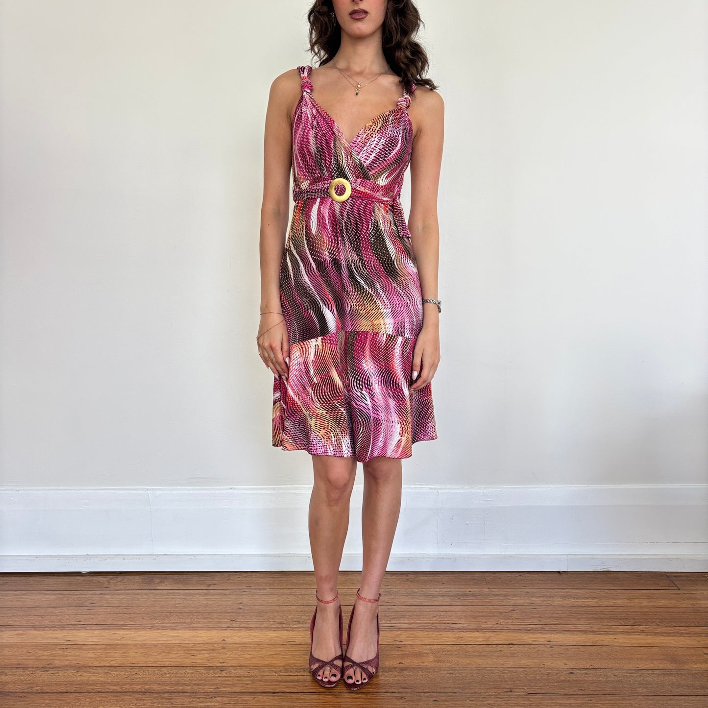 Italian graphic midi dress - S/M