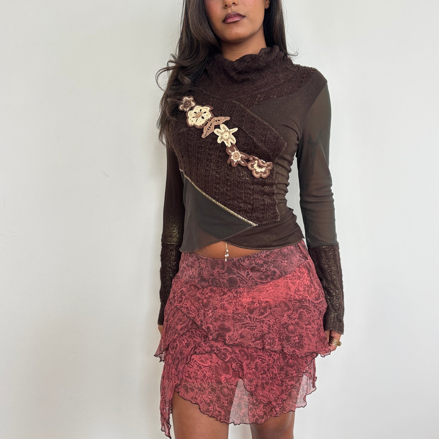 Italian mesh knit long sleeve - S