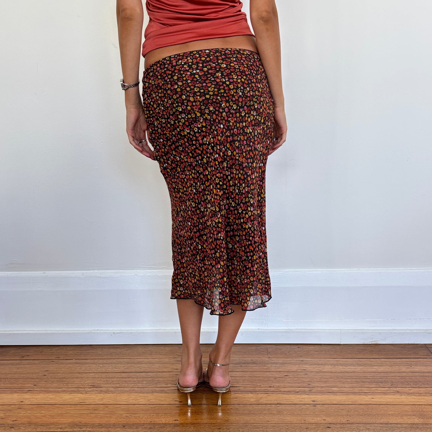 Italian floral midi skirt - XS/S