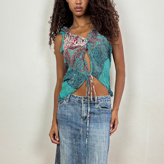 Silk paisley top - S/M