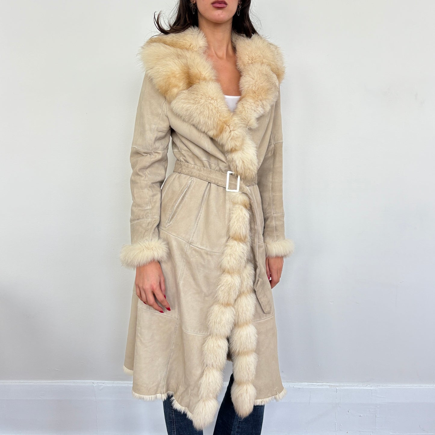 Italian suede fur coat - S/M