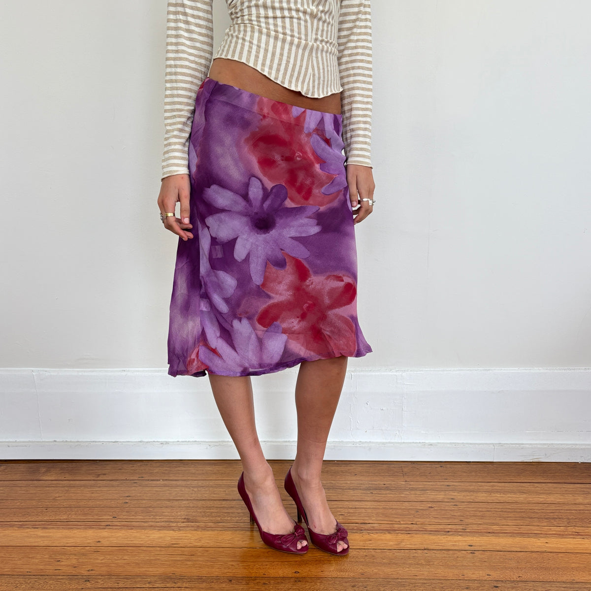 Italian purple midi skirt - XS/S