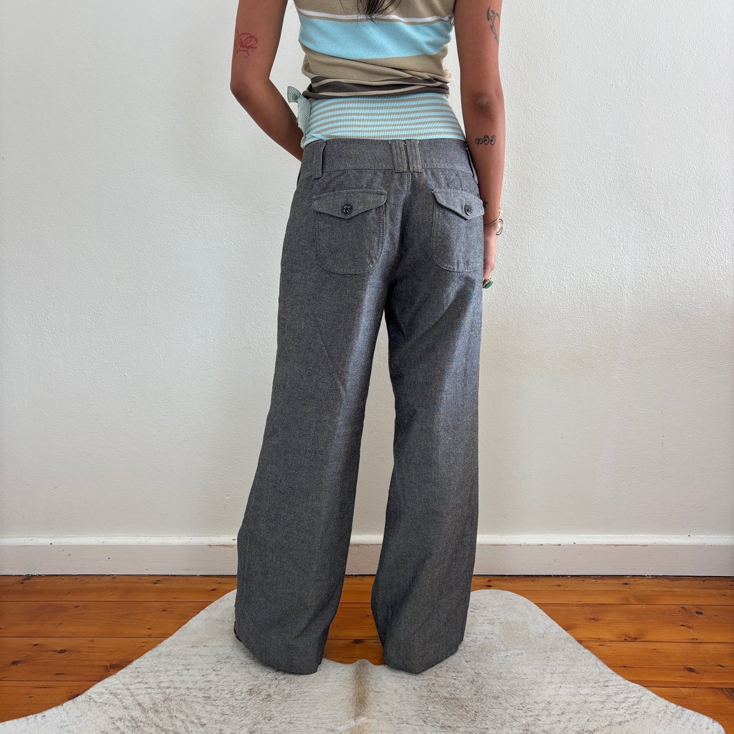 'Esprit' grey wide leg pants - S