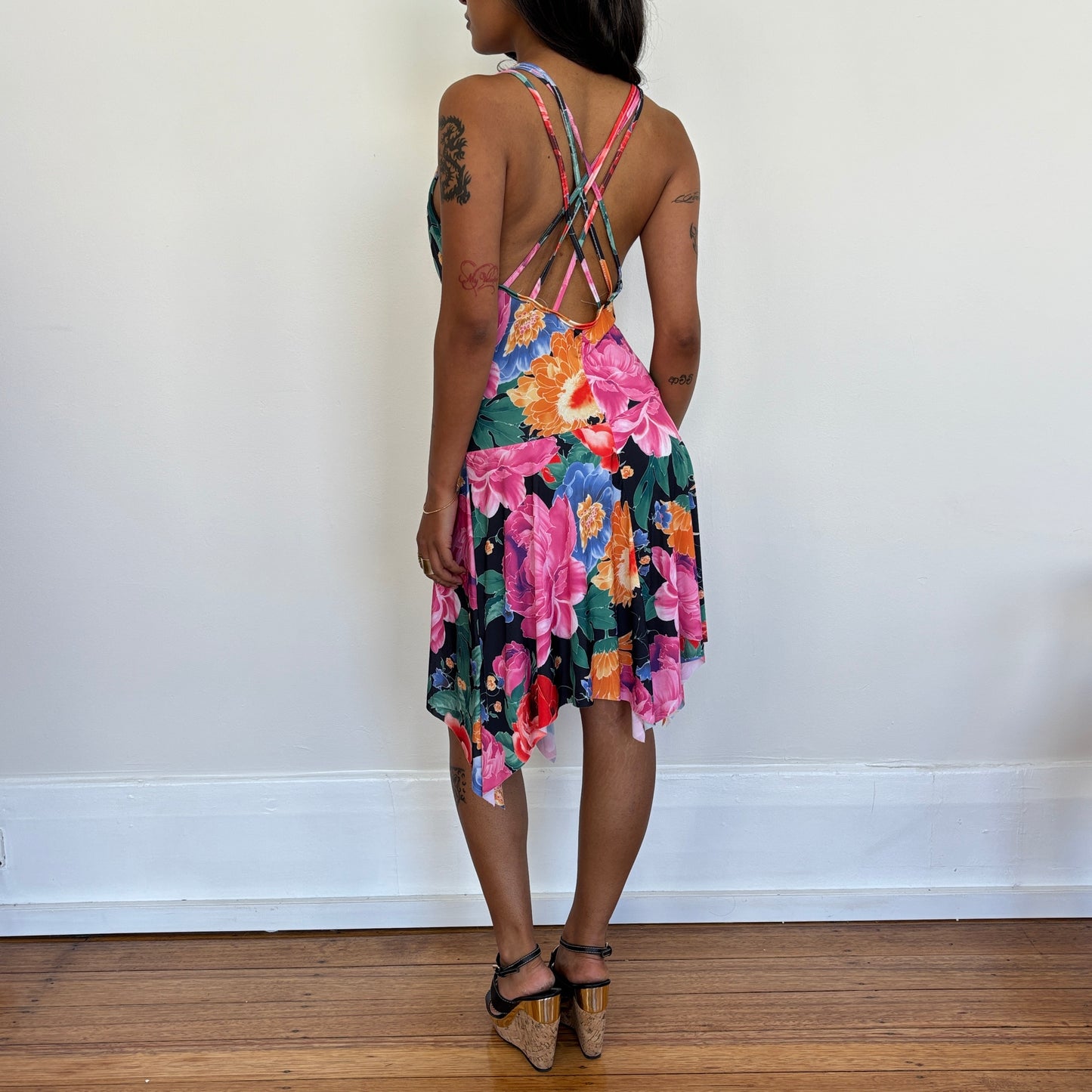 Italian floral midi dress - S