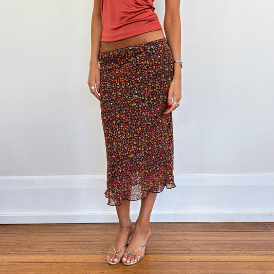 Italian floral midi skirt - XS/S