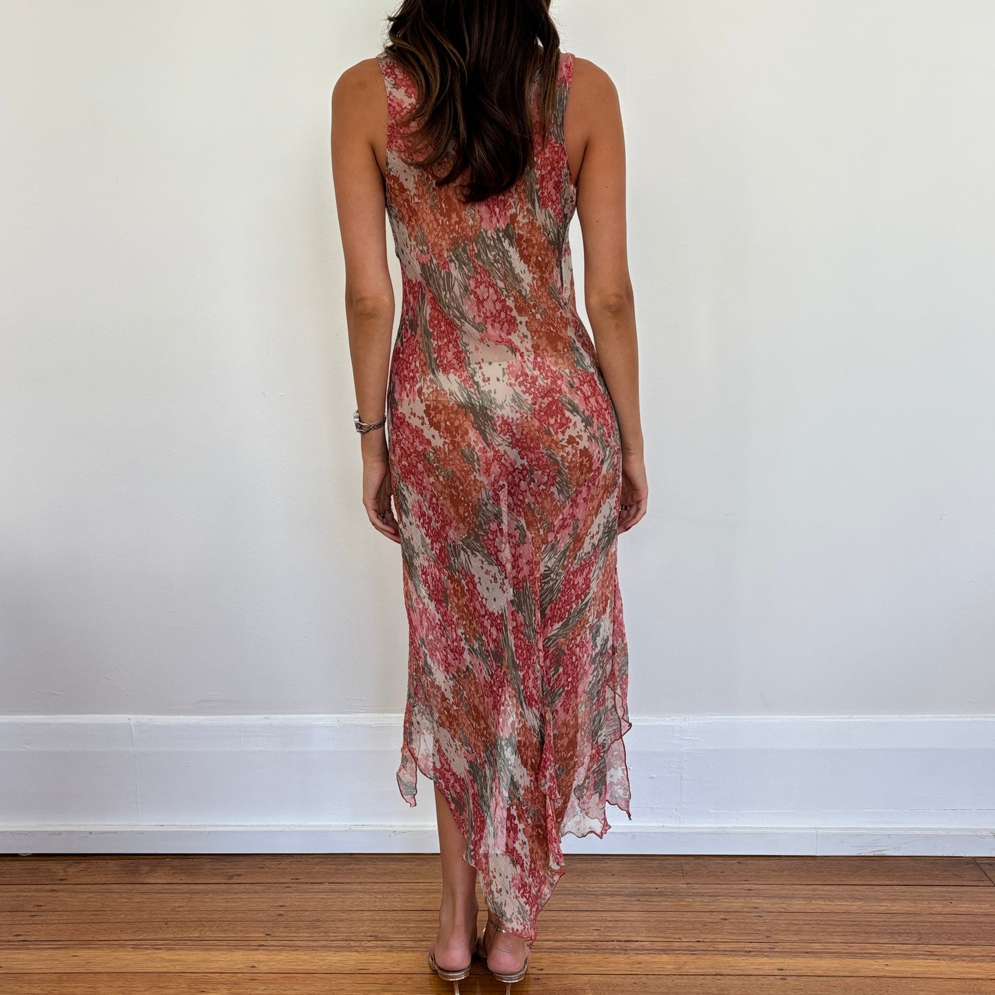 Italian sheer silk dress - S