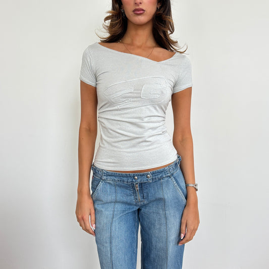Ruched metallic silver top - XS/S