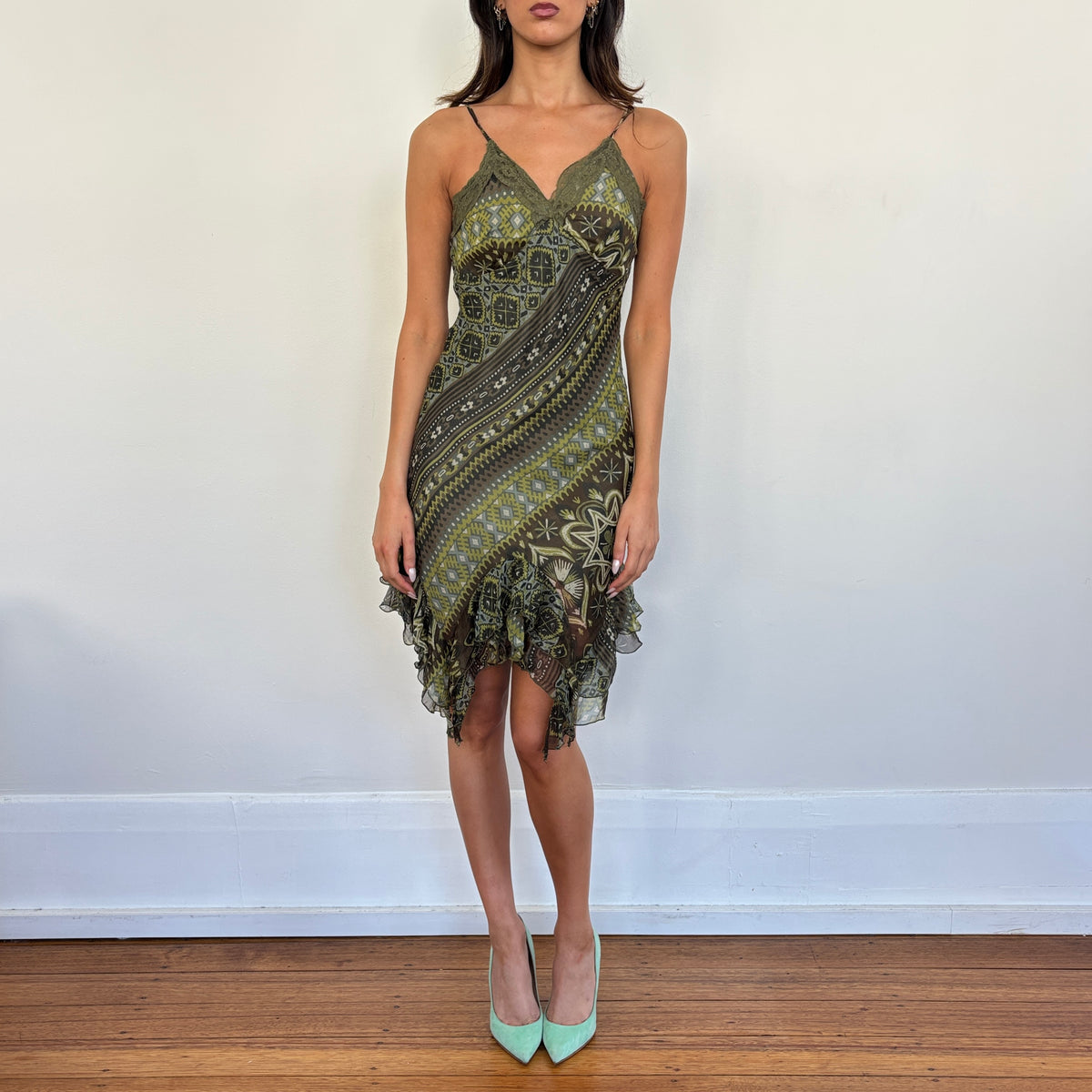 Italian silk midi dress - XS