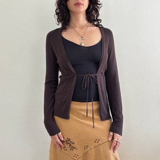 Brown knit cardigan - S/M