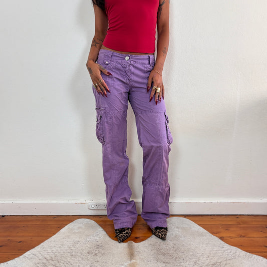 Lowrise purple cargo pants - XS/S