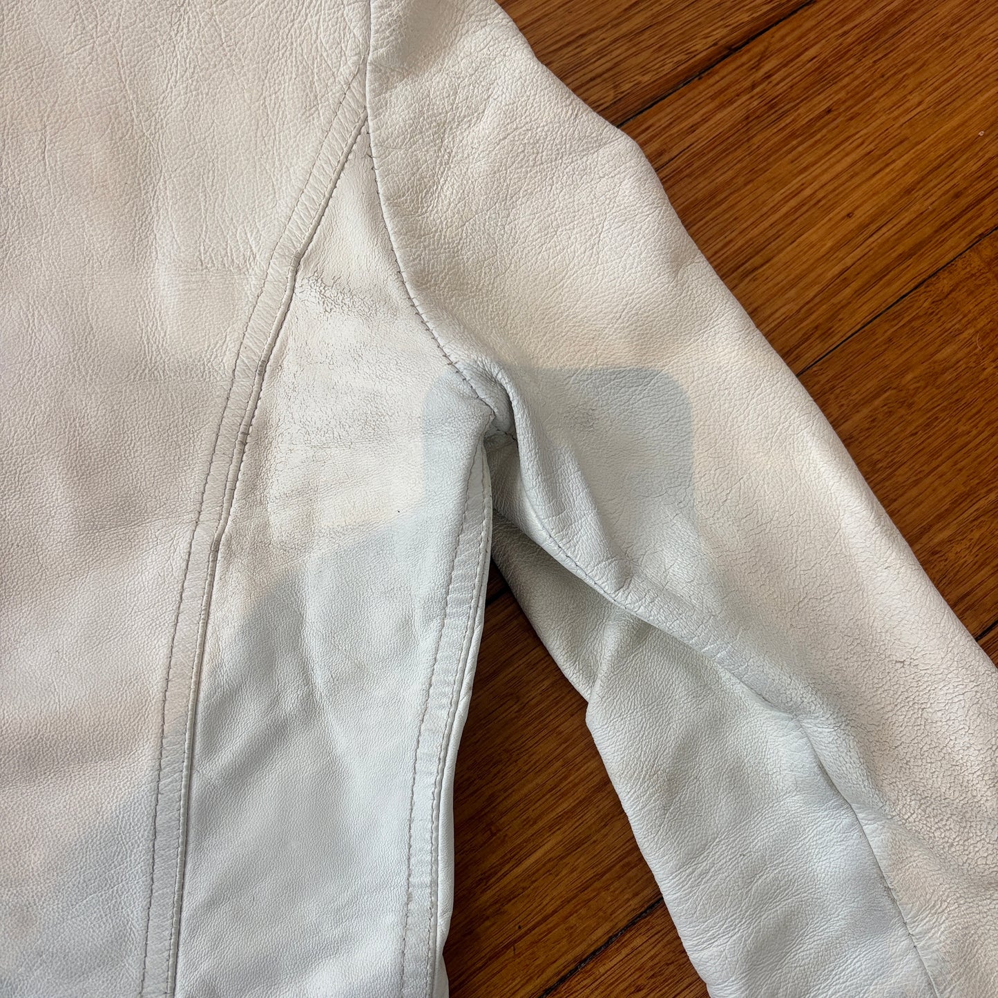 Italian ruched leather jacket - XS