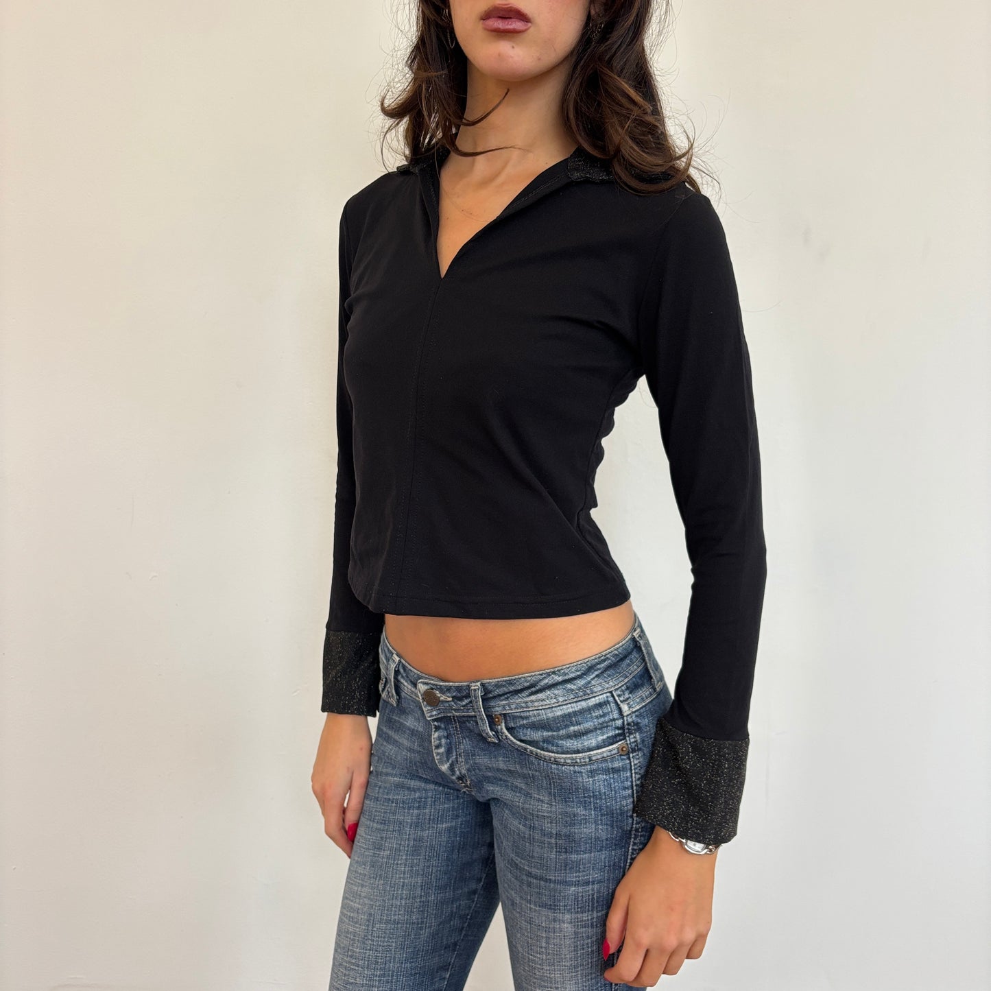 Italian sparkle detail top - S