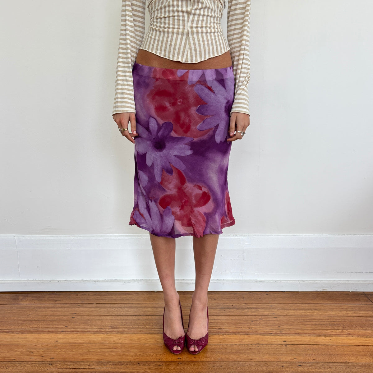 Italian purple midi skirt - XS/S