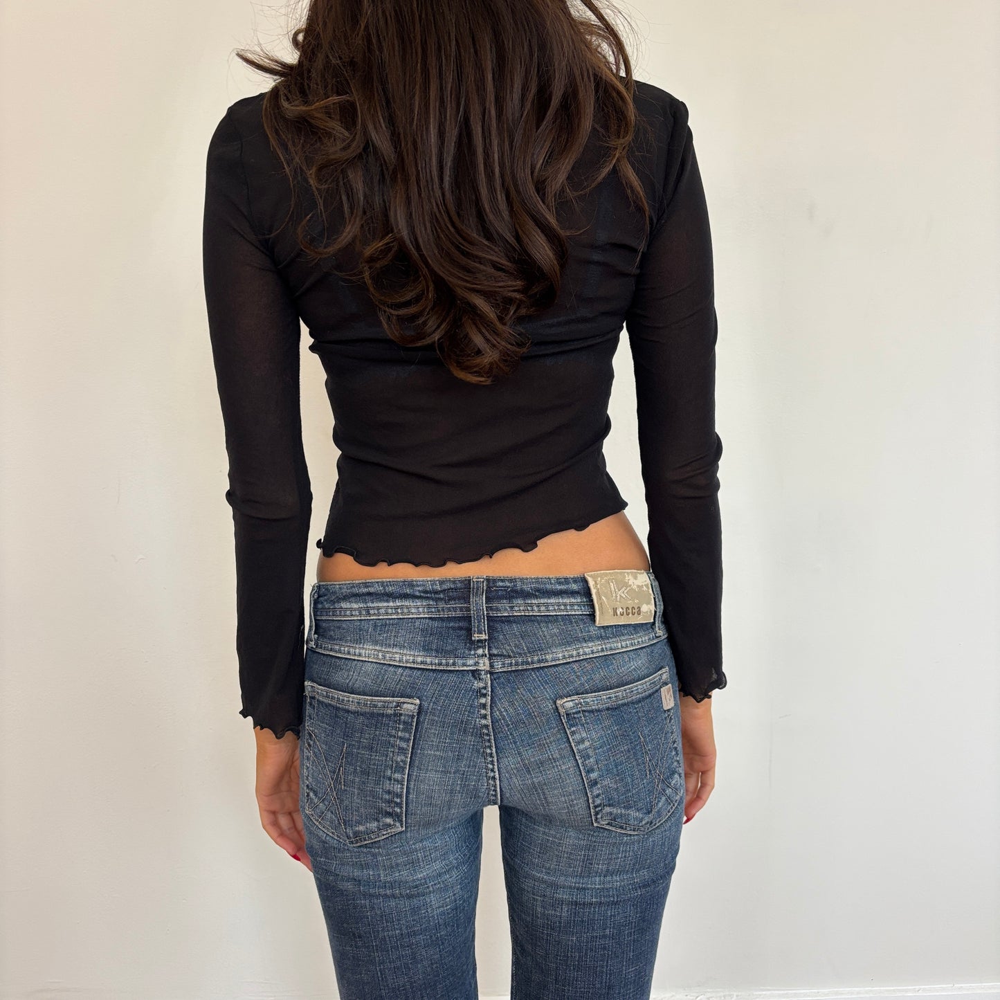Italian sparkly mesh top - XS