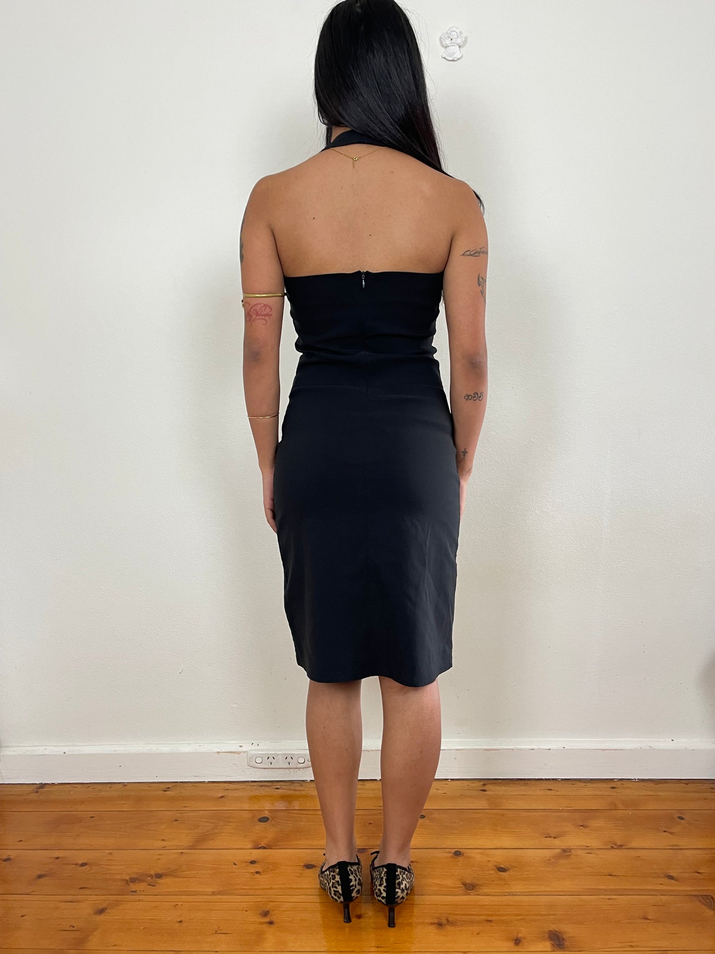 90s halter midi dress - XS/S