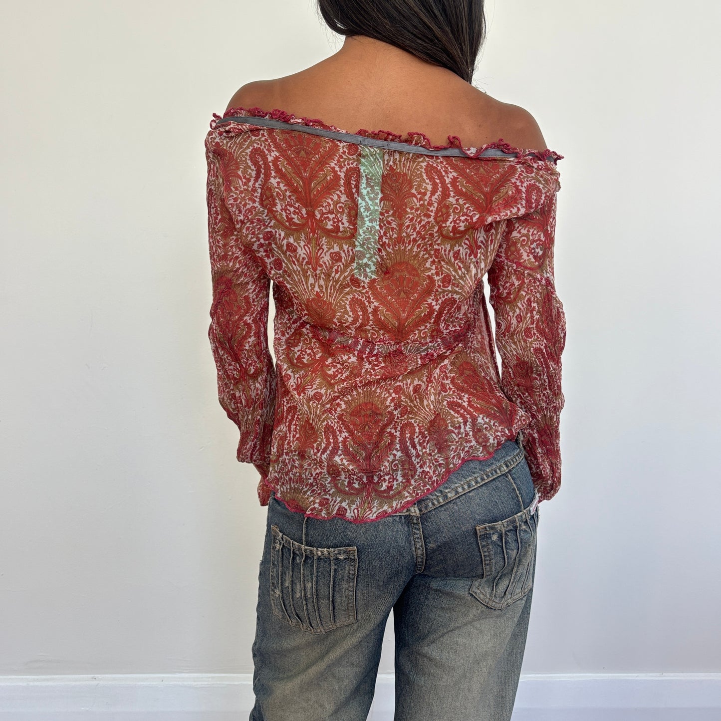 Italian silk long sleeve - M