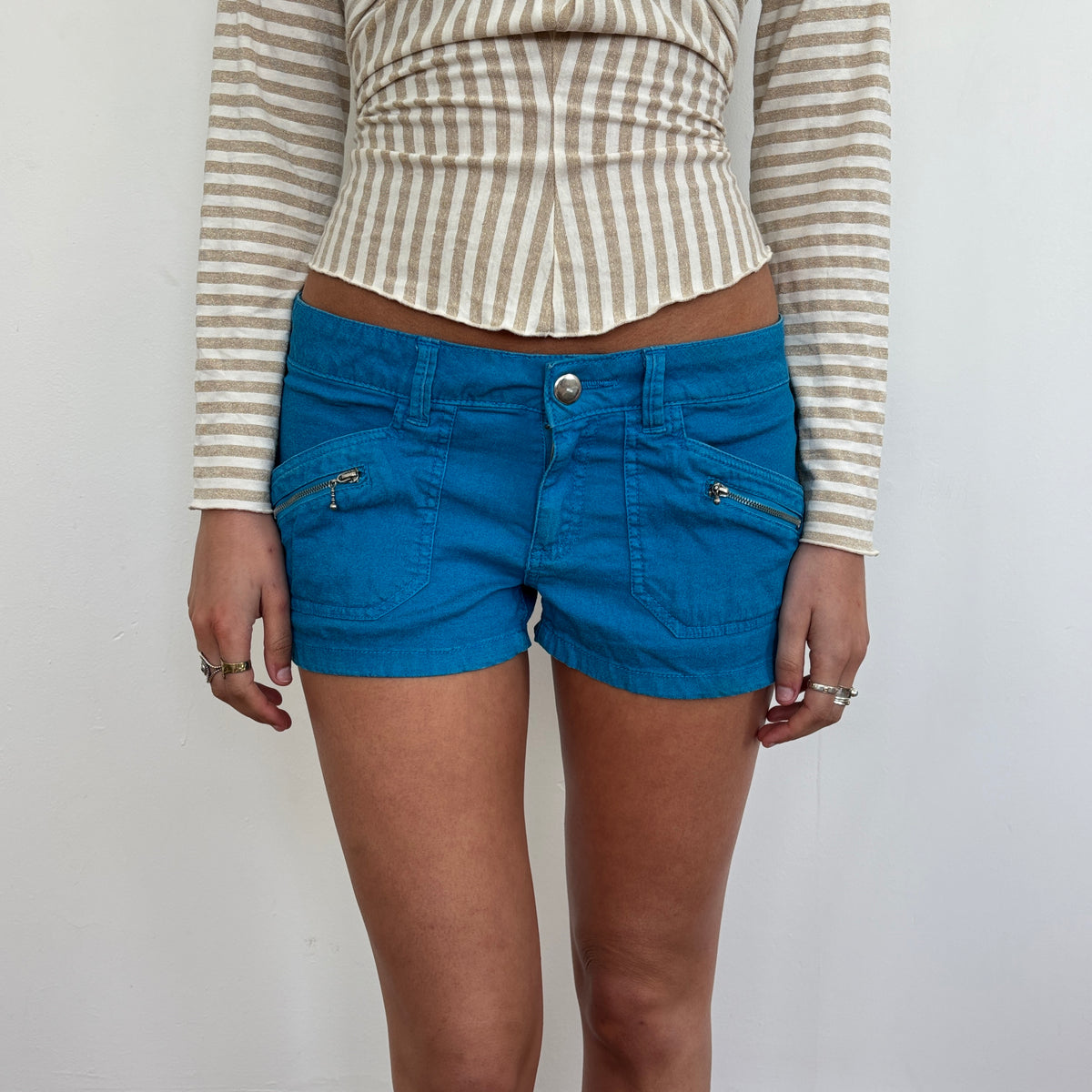 Italian blue mini shorts - S