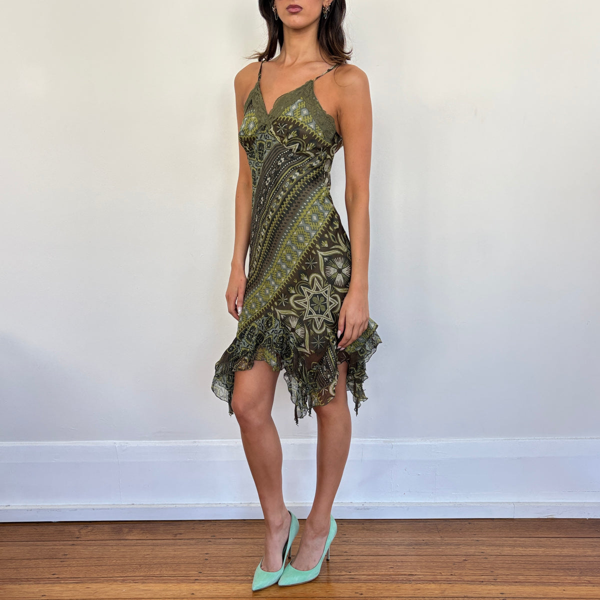 Italian silk midi dress - XS
