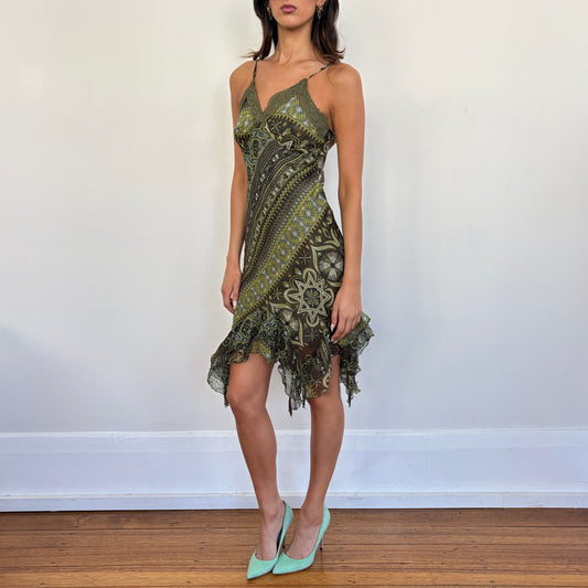 Italian silk midi dress - XS