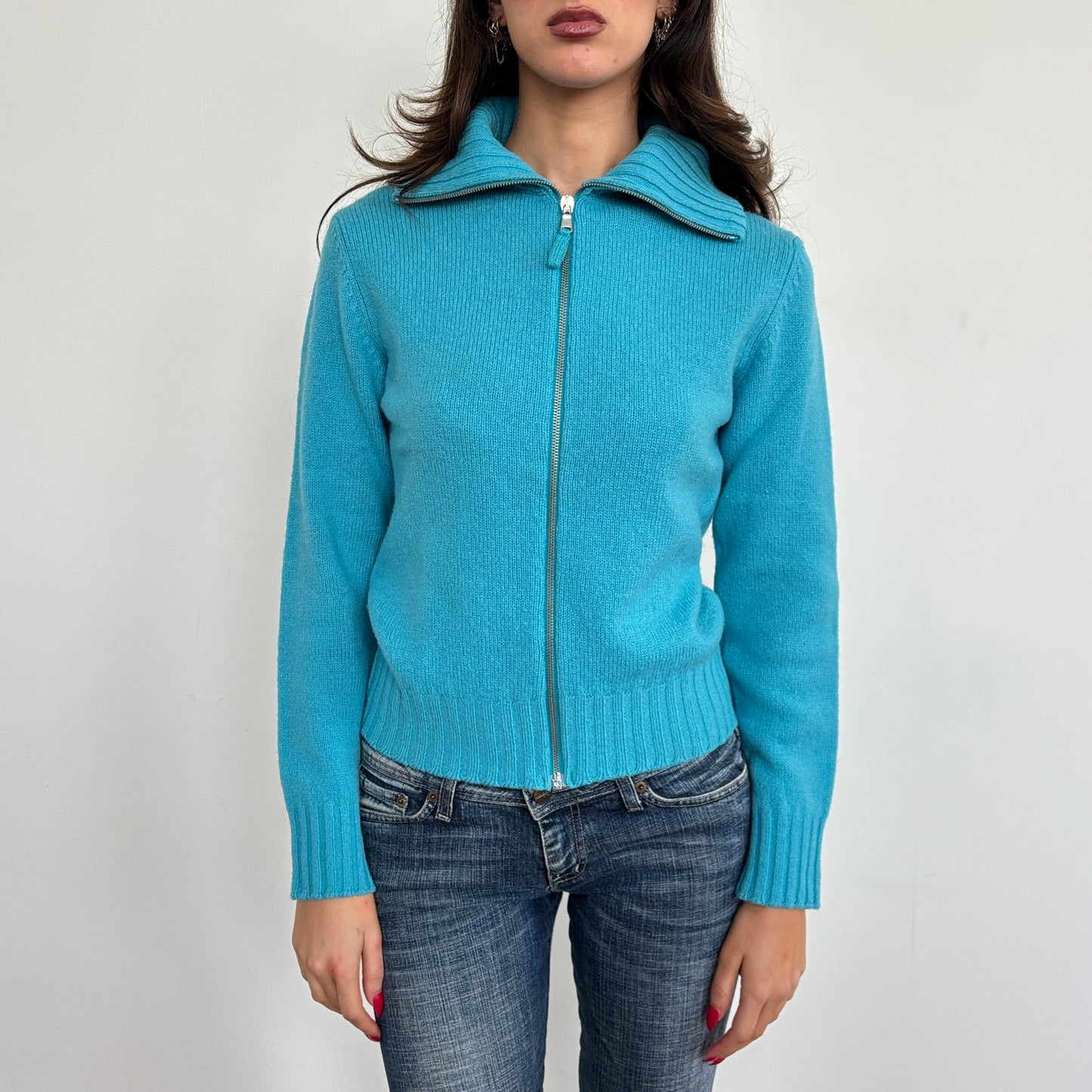 Blue wool jumper - M