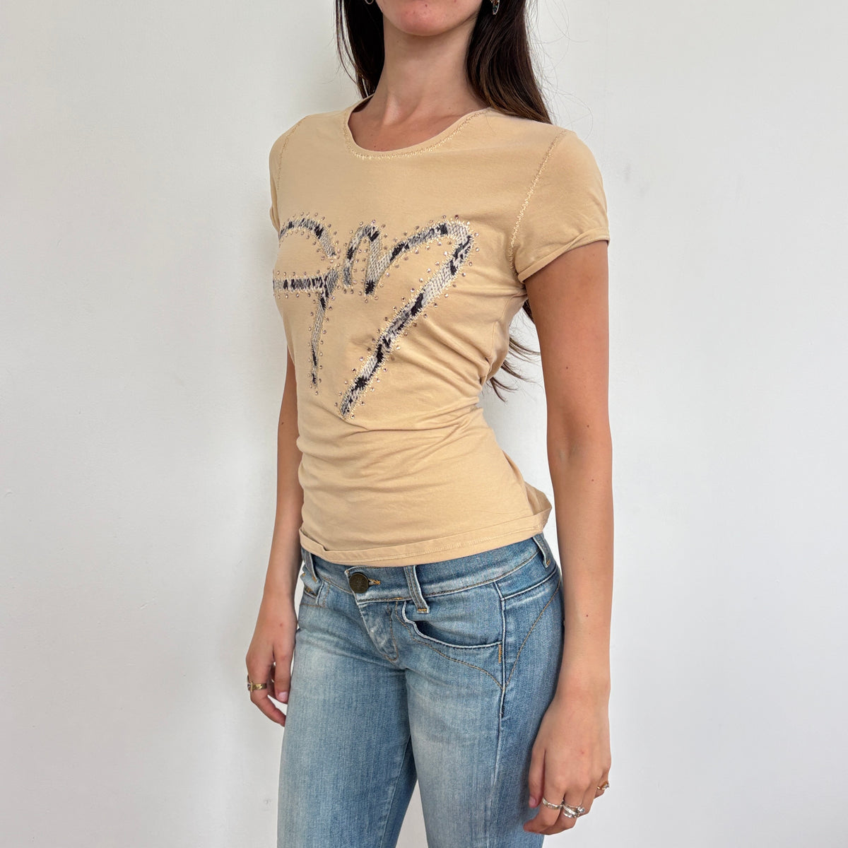 Italian beige top - S/M