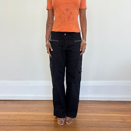 Black cargo pants - S